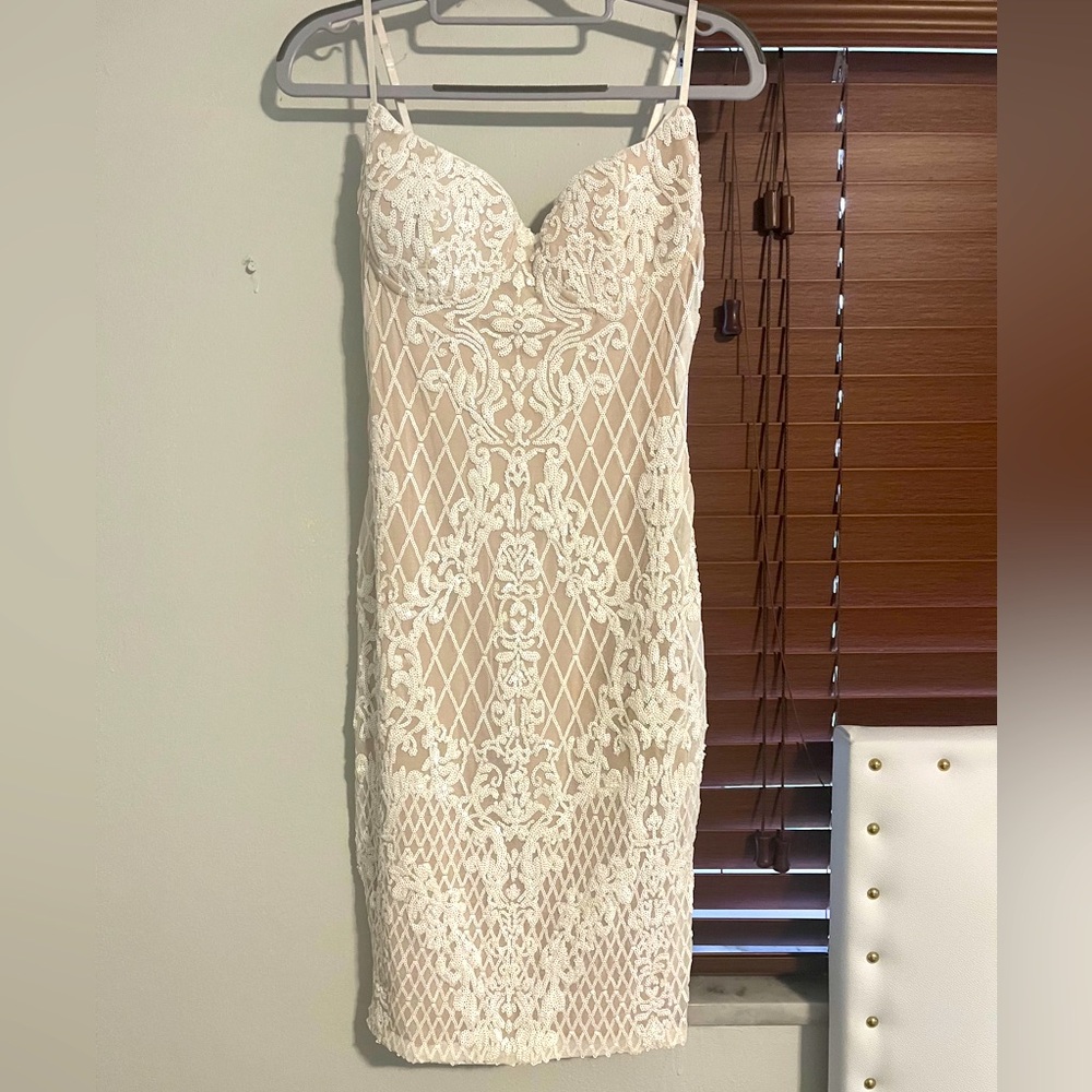 Steps New York, White Midi dress, Size S